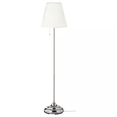 آباژور ایستاده ایکیا Floor lamp, nickel-plated/white